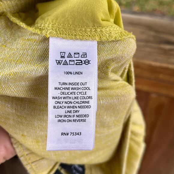 Tahari Women's Yellow 100% Linen Pull On Pants Size XL - Picture 6 of 6